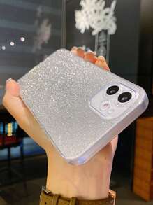 Funda de celular transparente con brillante papel - Plateado - Ver 3
