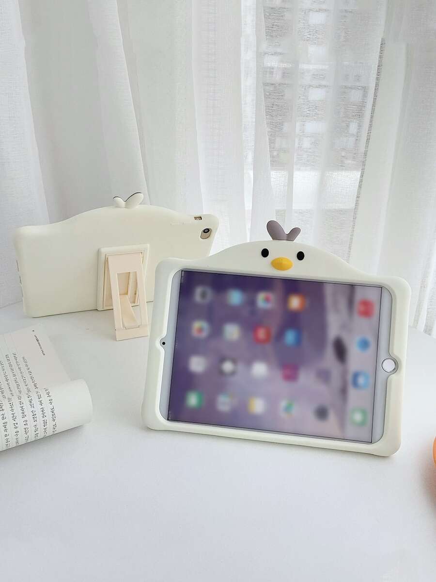 Funda compatible con iPad de silicona con diseño de dibujos animados mini - Beis - Ver 1
