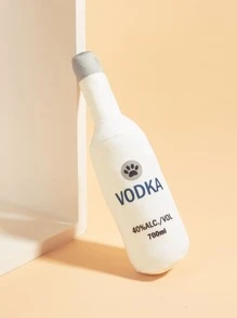 A Mini Plush Toy Designed As A Wine Bottle, Not Suitable For Pets To Chew. It Contains A Built-In Sounder To Attract Pets' Attention. - White - View 2