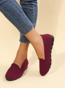 女士一腳蹬平底時尚戶外滌綸平底鞋