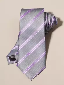 1 pièce Cravate rayée pour homme, design élégant, polyvalente pour toutes les occasions, cravate pour homme - Multicolore - Voir 1