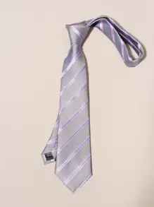 1 pièce Cravate rayée pour homme, design élégant, polyvalente pour toutes les occasions, cravate pour homme - Multicolore - Voir 2