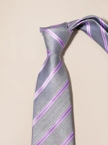 1 pièce Cravate rayée pour homme, design élégant, polyvalente pour toutes les occasions, cravate pour homme - Multicolore - Voir 3