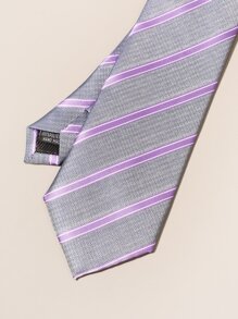 1 pièce Cravate rayée pour homme, design élégant, polyvalente pour toutes les occasions, cravate pour homme - Multicolore - Voir 4