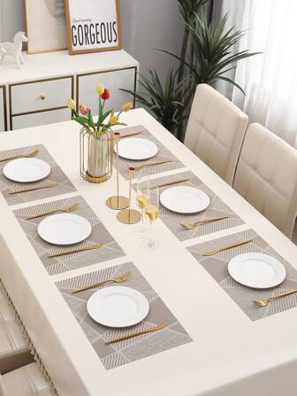 2pcs Marble Pattern Placemat, Modern Table Mat For Dining Room