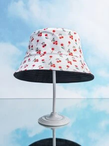 櫻桃圖案雙面漁夫帽 - 彩色 - 查看 2