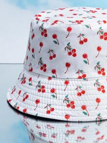 櫻桃圖案雙面漁夫帽 - 彩色 - 查看 3