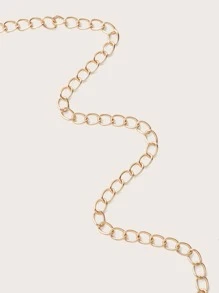 Set de lencería con aro O con abertura con diseño de cadena arnés - Negro - Ver 3