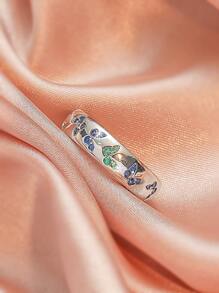 Nhẫn Trang Trí Bướm Đính Đá Cubic Zirconia - Bạc - Xem 3