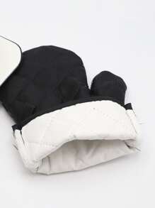 2 piezas Guantes de horno resistentes al calor con estampado negro, Manoplas de horno de microondas gruesas, Adecuadas para restaurante, sala de estar, cocina, panadería