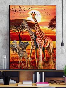 長頸鹿圖案DIY鑽石畫不附框架 - 彩色 - 查看 2