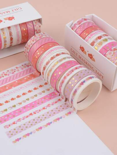 1/2/4box Bronzing Creative Washi Tape, 2metres, Junk Journal Stickers Supplies, Creative Masking Tape, Scrapbooking Decor, Journaling Decor Back To School