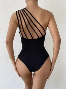 Chiquease Body de un hombro con abertura escalonada - Negro - Ver 6