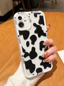 Cute Cow Tattoo Pattern Phone Case - Multicolor - View 1