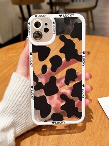 Cute Cow Tattoo Pattern Phone Case - Multicolor - View 2