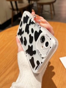 Cute Cow Tattoo Pattern Phone Case - Multicolor - View 4