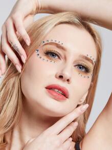 1 hoja Pegatina de tatuaje de ojo con diamante de imitación