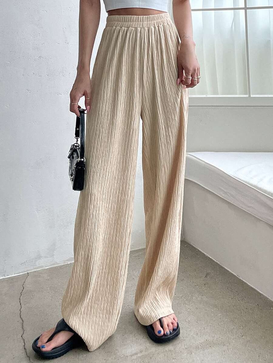 DAZY High Waist Wide Leg Trousers - Apricot - View 1