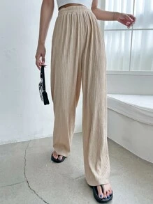 DAZY High Waist Wide Leg Trousers - Apricot - View 3