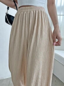 DAZY High Waist Wide Leg Trousers - Apricot - View 4