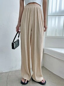 DAZY High Waist Wide Leg Trousers - Apricot - View 8