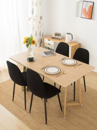 1/4/6pcs Solid Color Stretchable Premium Shell Chair Covers