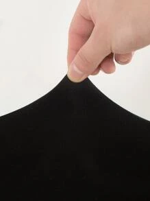 1/4/6pcs Solid Color Stretchable Premium Shell Chair Covers - Black - View 5