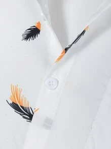 Manfinity Homme Áo sơ mi Nam Nút Túi Bộ lạc Kỳ nghỉ - trắng - Xem 5