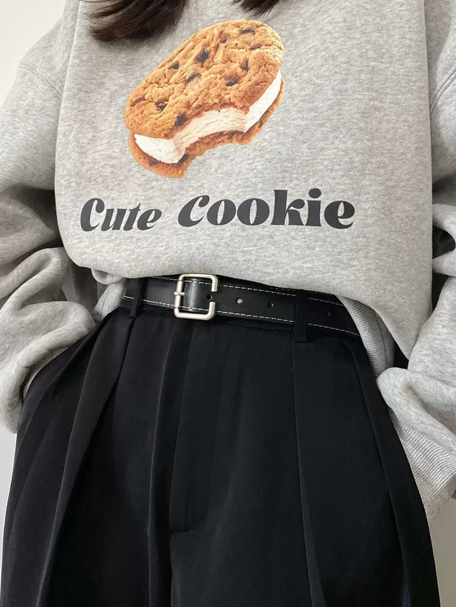 DAZY 針腳細節方形扣皮帶