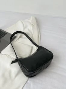 Minimalist Bag Vintage Underarm Purses Women's Solid Color Handbags 1pc Solid Color Pu Material Fashionable Simple Bag