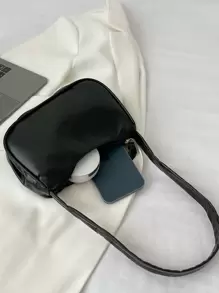 Minimalist Bag Vintage Underarm Purses Women's Solid Color Handbags 1pc Solid Color Pu Material Fashionable Simple Bag