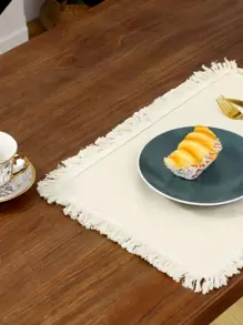 Fringe Trim Place Mat - Màu be - Xem 6