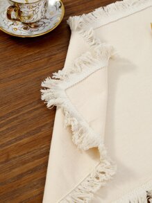 Fringe Trim Place Mat - Màu be - Xem 7
