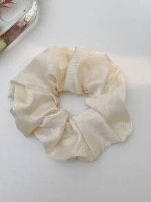 简约纯色发圈 马尾辫固定器 弹性发绳 - 米色 - 查看 2