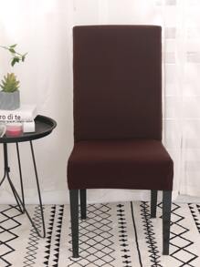 1 pieza/4 piezas/6 piezas/8 piezas/10 piezas Fundas de silla de unicolor de seda de leche, funda elástica de poliéster para silla de comedor - Marrón - Ver 5