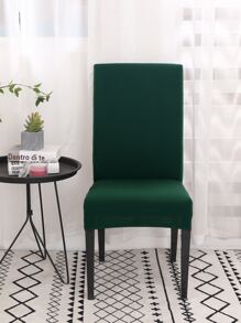 1pc/4pcs/6pcs/8pcs/10pcs Milk Silk Plain Chair Cover, Polyester Elastic Dining Chair Slipcover