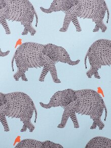 Baby Boy 2pcs Elephant Print Romper - Multicolor - View 4