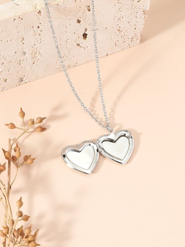Color Changing Open Locket Heart Pendant Necklace SHEIN UK