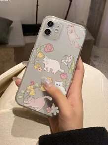 卡通猫透明手机壳，兼容 15/15Plus/15Pro/15Pro Max国际版，非国内版 - 無色 - 查看 2