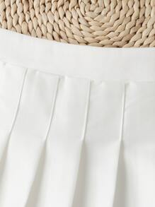 Sparklyn Tween Girl Solid Pleated Skirt