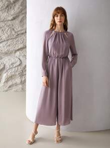 MOTF PREMIUM CUT-OUT CULOTTES JUMPSUIT - Dusty Purple - View 2