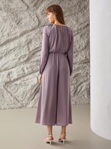 MOTF PREMIUM CUT-OUT CULOTTES JUMPSUIT - Dusty Purple - View 3