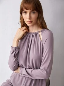 MOTF PREMIUM CUT-OUT CULOTTES JUMPSUIT - Dusty Purple - View 4