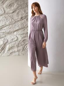 MOTF PREMIUM CUT-OUT CULOTTES JUMPSUIT - Dusty Purple - View 6