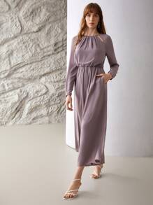 MOTF PREMIUM CUT-OUT CULOTTES JUMPSUIT - Dusty Purple - View 7