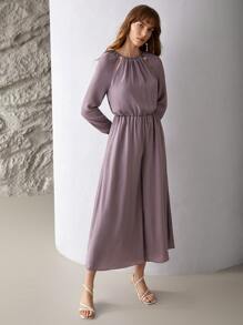 MOTF PREMIUM CUT-OUT CULOTTES JUMPSUIT - Dusty Purple - View 9