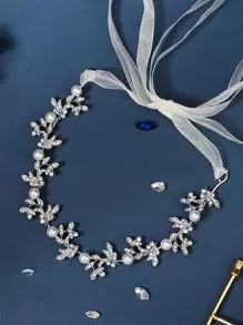 Faux Pearl Decor Hair Band - Silver - View 4