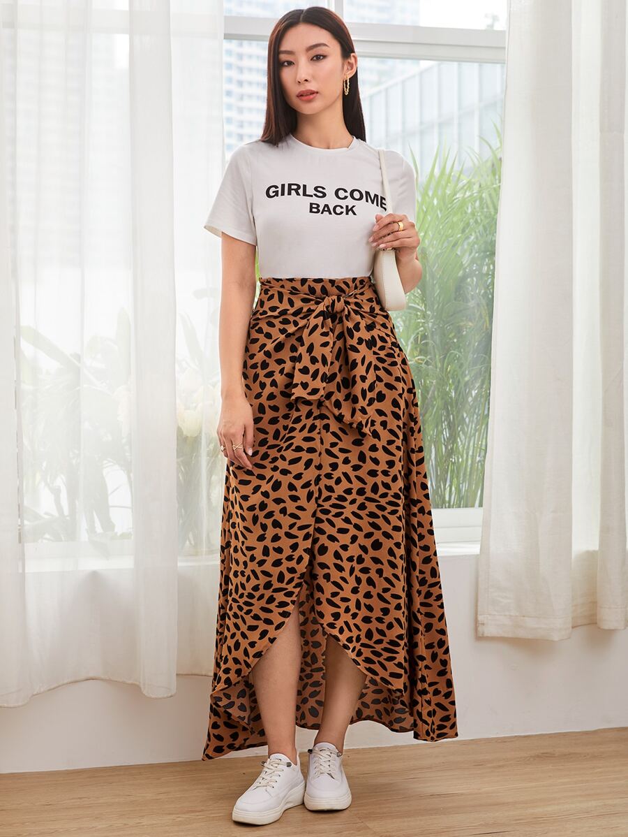 Mulvari Bộ thời trang Bất đối xứng Lá thư Giải trí - Nhiều màu - Xem 1