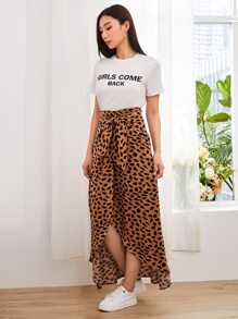 Mulvari Bộ thời trang Bất đối xứng Lá thư Giải trí - Nhiều màu - Xem 3