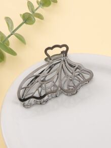 Hollow Out Butterfly Design Hair Claw - Silver - View 3